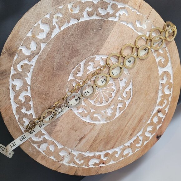 Vintage Gold-Tone Chain Link Belt With Circular Ring Accents & Clip Closure - Picture 8 of 10